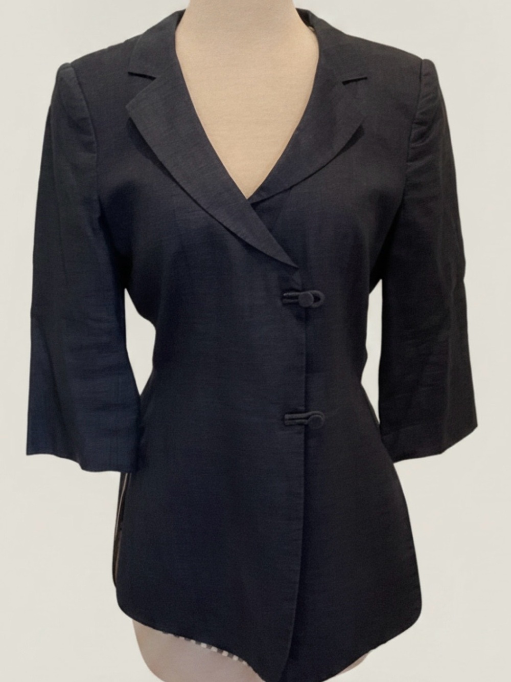 Armani Collezioni Navy-Black Tailored Buttoned Blazer Vintage